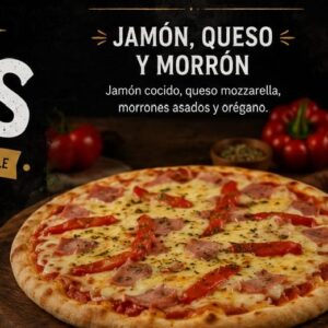 Pizza Jamón y morrón — Entera