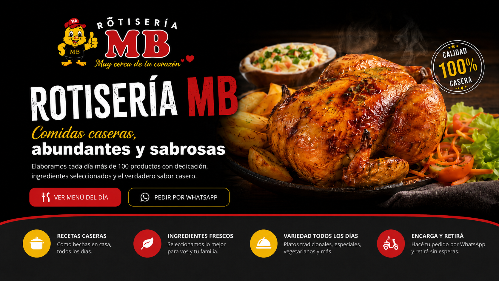 Rotisería MB - Comidas caseras, abundantes y sabrosas